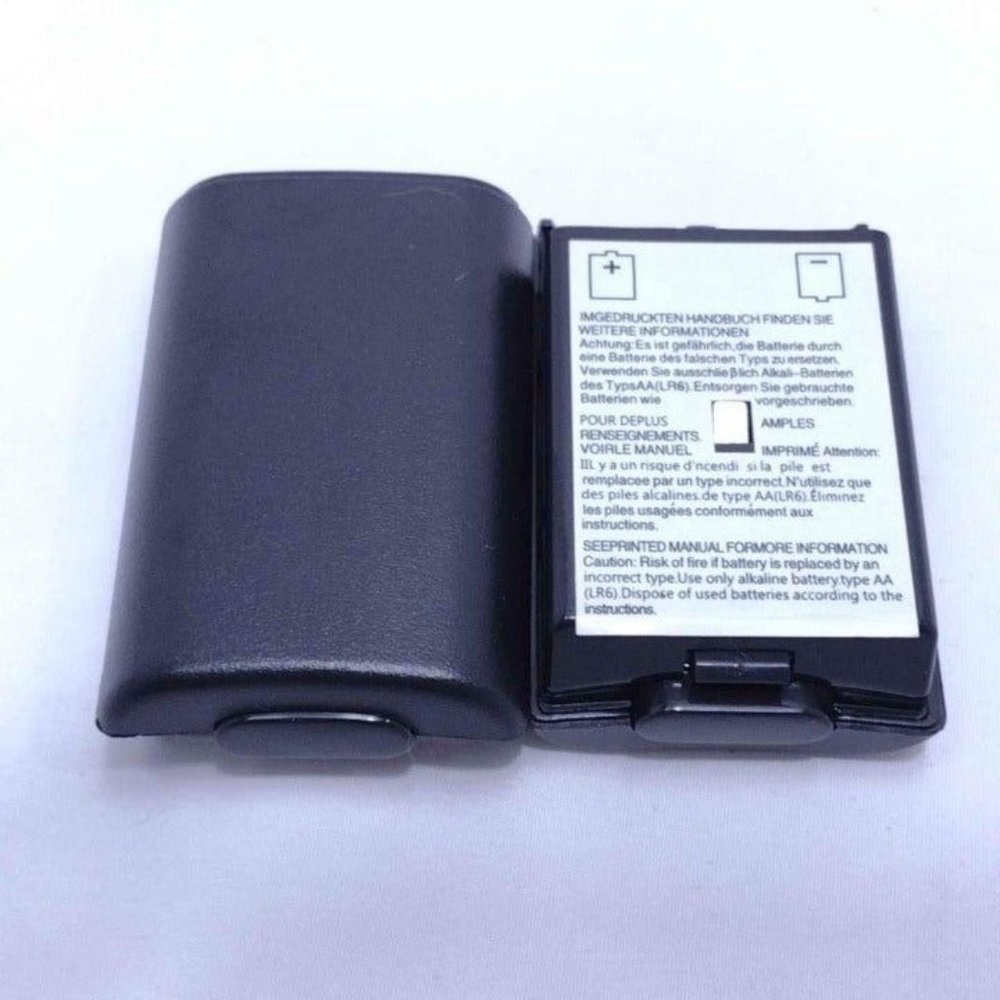 2x Xbox 360 AA Battery Pack Back Covers - Black Color - Brand New